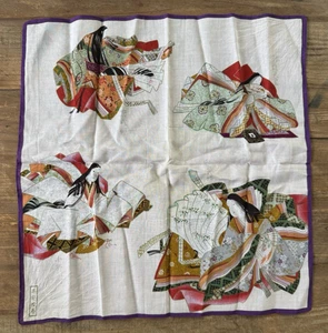 Vintage japanisches Taschentuch Ono no Komachi Heian Emaki Dichter Druck Leinen 16" - Bild 1 von 10