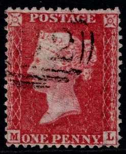 1857 1d Rose Scarce Pl 45 ML Williams Cert SG 40 Spec C10 Light Numeral FU - Picture 1 of 2