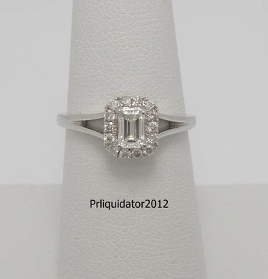 1/2CT Natural Emerald Diamond Anniversary Engagement Wedding Ring 14K White Gold - Image 1 of 4