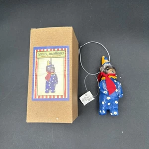 Penny McAllister Christmas Ornament Circus Bear Clay Folk Art - Picture 1 of 7