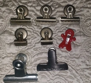 Vintage Industrie Bürobedarf Magnetchip Boston Clip Jagd MFG magnetisch GUC - Bild 1 von 6