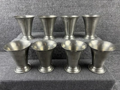 JUEGO DE COLECCIÓN 8 TAZAS DE PELTRE RAY SILVER CO. 132 2,5 ONZAS CORDIALES COMO NUEVO CÓCTEL JULEP Foto 1 de 4