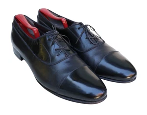 Salvatore Ferragamo Black Leather Cap Toe Oxford Dress Shoe Men’s SZ 11D - Picture 1 of 11