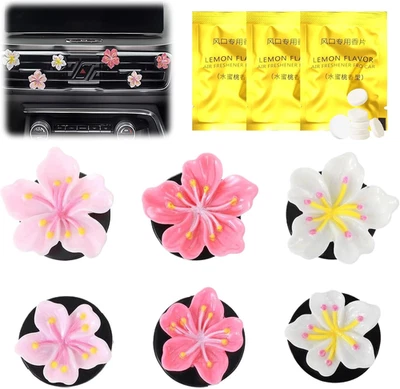 6 Stück Gänseblümchen Blume Auto Lufterfrischer Clip Auto Deko Lüftung Sschlitze - Bild 1 von 4