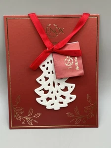 Lenox Weihnachtsbaum Charm Ornament Geschenkanhänger Elfenbein Porzellan 3" Neu in Verpackung - Bild 1 von 5