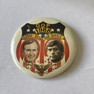 GOP 1988   Bush & Quayle   political pin- 3.375" pin - Picture 1 of 2
