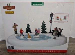 Lemax Silly Situation Animated Skating Rink #54922 Coventry Cove Incomplete  - Picture 1 of 13