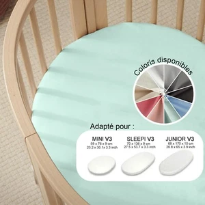 Stokke drap housse coton 59x76 mini 70x136 sleepi 70x165 junior V3 Oeko-Tex - Picture 1 of 19