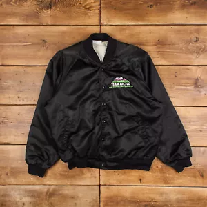 Vintage Hartwell Varsity Jacket 2XL Bomber Jetski Satin Black Snap - Bild 1 von 7