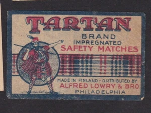 Ancienne étiquette  allumette Etats Unis  BN1099334 Homme Tartan  - Picture 1 of 1