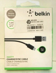 Belkin MIXIT 4ft Micro USB Cable for Samsung Phones Black - Picture 1 of 3