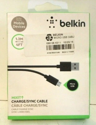Belkin MIXIT 4ft Micro USB Cable for Samsung Phones Black - Image 1 of 3