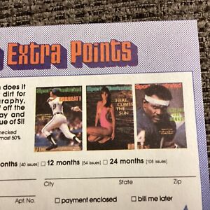 1984 SPORTS ILLUSTRATED Subscription Form - ALEX TRAMMELL & WALTER PAYTON 