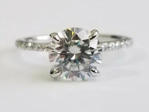 2.50 Carat Charles & Colvard Moissanite Ring in 14k White Gold - Picture 1 of 12