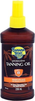Banana Boat SPF8 Protective Tanning Oil Long Lasting Silky Smooth Skin - 236ml