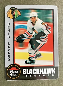 1998 PIZZA HUT CHICAGO BLACKHAWK LEGENDS DENNIS SAVARD PROMO CARD - Picture 1 of 2