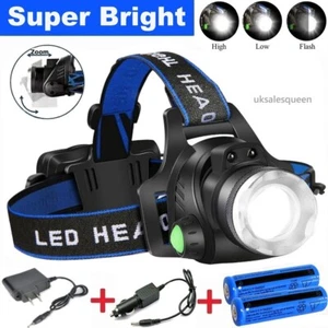 990000LM Faro LED Recargable Faro Zoomable Cabeza Antorcha Lámpara Linterna - Imagen 1 de 9
