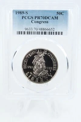 1989-S PCGS PR70DCAM Congress Modern Commemorative Half Dollar Proof 50C - Image 1 of 2