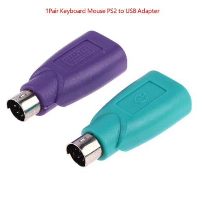 Pack of 2 USB PS2 Male to USB Female Adapter Converter For MOUSE /KEYBOARD PS2 - Image 1 of 4