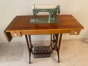 Máquina de coser y bordar Sigma modelo H verde con mueble - Imagen 1 de 16