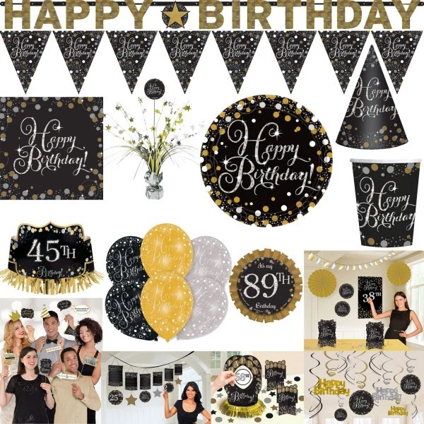 Luccicante Oro Compleanno Party Decorazione Set Festa di Bambino Numero - Immagine 1 di 1