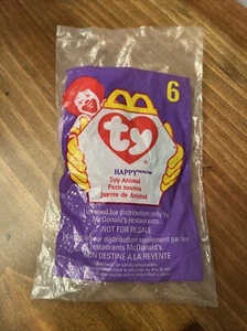 Ty 1998 McDonald’s Teenie Beanie Babies #6 Happy (Hippo) Sealed/NEW - Picture 1 of 2