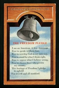 Poetry Poem Poet Postcard Freedom Pledge Liberty Bell American Heritage Found. - Picture 1 of 2