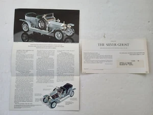 Franklin Mint 1907 ROLLS ROYCE SILVER GHOST Brochure & Reservation Application - Picture 1 of 24
