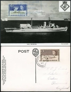 ANTARKTIS FLEDERMAUSSCHIFF HMS PROTECTOR MAXI CARD 1964 ROYAL MARINES OFFICE POSTMARK - Bild 1 von 1