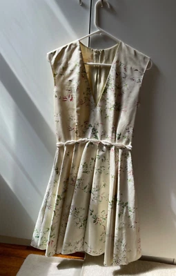 Vestido Giambatista Valli Hecho en Italia Labios Floral Tul Seda XXS Foto 1 de 4