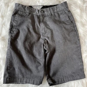 Volcom Shorts VMonty Youth Boys Size 12 26" Waist Gray Black Chinos Surf Skate - Picture 1 of 10