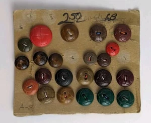 Antique Buttons For Furs Or Coats 22 Plastic Buttons In All - Picture 1 of 5