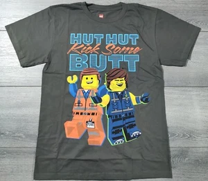 Lego Movie Shirt Boys Medium 10-12 Funny Short Sleeve Gray T-Shirt Tee Gift - Picture 1 of 5