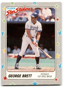 1988 FLEER STAR STICKERS GEORGE BRETT KANSAS CITY ROYALS #30
