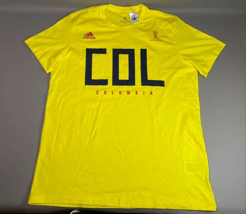 Adidas Colombia FIFA World Cup Russia 2018 Yellow Soccer T Shirt Size Large NWOT Cover