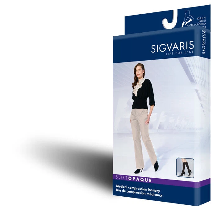 Sigvaris 840 Soft Opaque 30-40 mmHg OPEN Toe Knee High- 843C Compression - Image 1 of 1