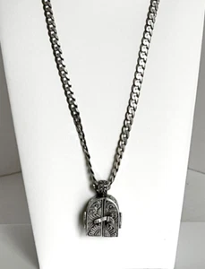 Sterling Silver Buddha Temple Shrine Amulet Pendant & 925 Necklace 22" Length - Picture 1 of 9