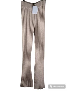 Anine Bing 100% Wool Ribbed Val Pants Cream , XS, NWT - Picture 1 of 5