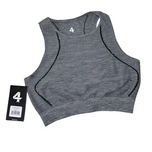 NEW Fourlaps Womens Breathe Sports Bra Grey Seamless Fitness Workout Size XL $68 - Picture 1 of 10