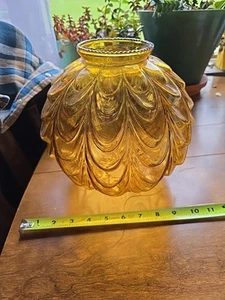 Amber Glass Hanging Swag /Table Lamp Replacement Globe Light Glass Shade Only - Picture 1 of 11