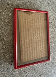 Small NOS red INTERCRAFT picture frame w/easel holds a 3 1/4"x4 3/4" photo - Picture 1 of 3