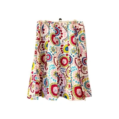 The LAFAYETTE 148 Women's Midi Floral Print Pleated A-Line Linen Blend Size 8  - Image 1 of 4