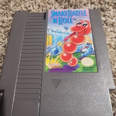 Vtg 1991 Nintendo NES Snake Rattle N Roll Video Game Cartridge | Tested / Works - Image 1 of 4