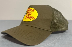 Bass Pro Shops Faded Olive Green Mesh Back Trucker Hat Men's Adjustable One Size - Picture 1 of 6