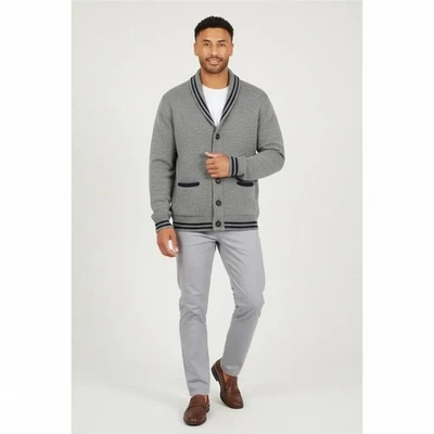 Brave Soul Men's Gray Knit Shawl Collar Button Front Cardigan Sweater Size Large - Image 1 of 4