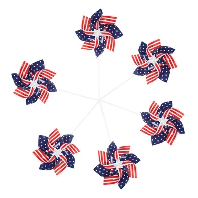  6 Stück Garten-Windrad, patriotische Windräder, Garten-Windrad-Dekoration, - Bild 1 von 4