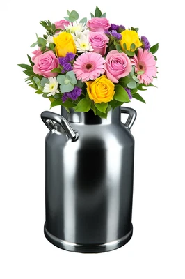 Vase Milchkanne, Antik Silber, Keramik matt, KeramikvaseMattello Kännchen - Bild 1 von 2