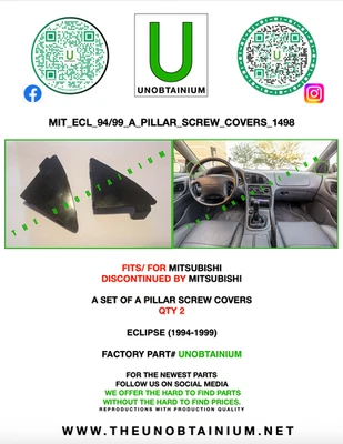 FITS/FOR MITSUBISHI ECLIPSE A PILLAR SCREW COVERS (1994-1999) - Image 1 of 3