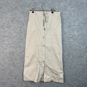 Kookai Skirt Beige AU38 Women’s Midi Button Front Casual Workwear Cotton - Bild 1 von 12