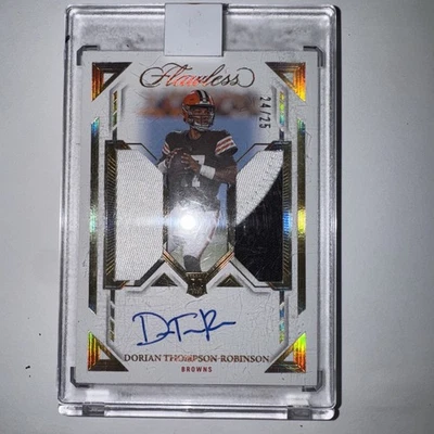2023 Panini Flawless Rookie Dual Patch Autograph Dorian Thompson-Robinson /25 - Image 1 of 3